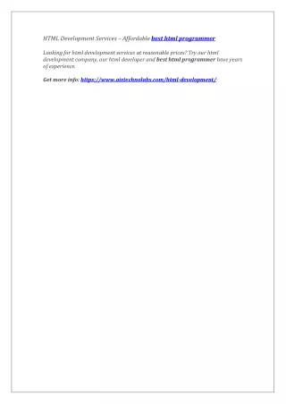 html development services affordable best html