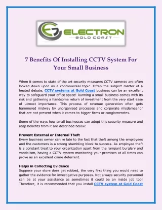 7 benefits of installing cctv system for your