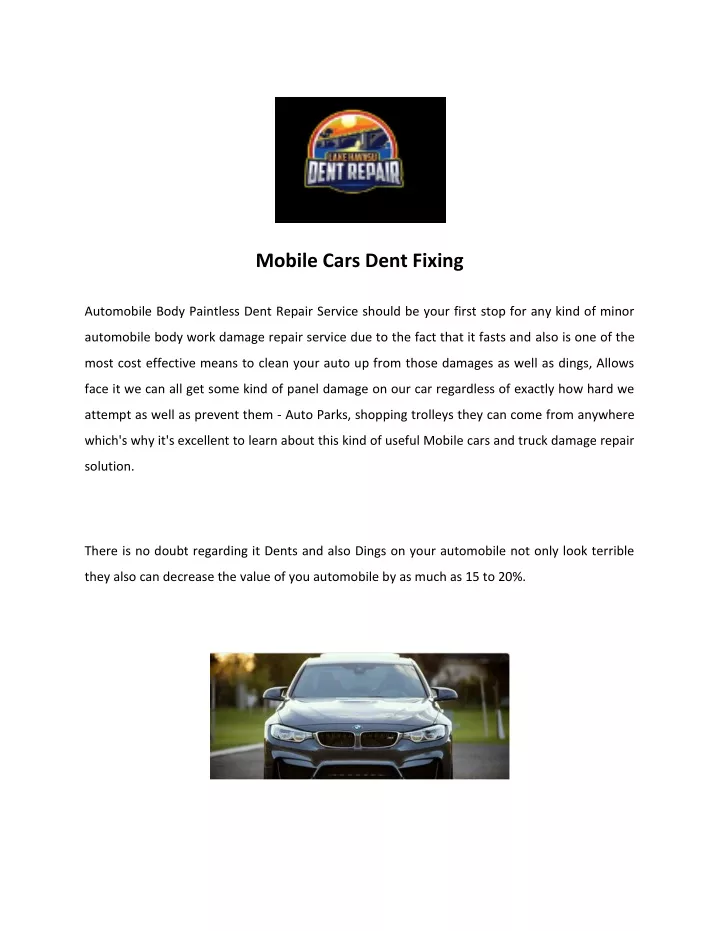 mobile cars dent fixing