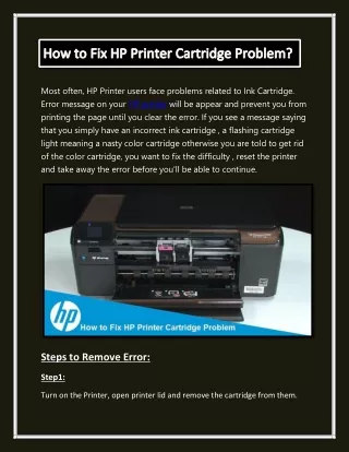 How to Fix HP Printer Cartridge Problem?