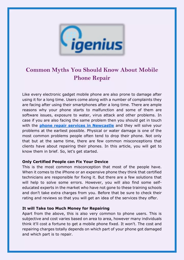 common myths you should know about mobile phone
