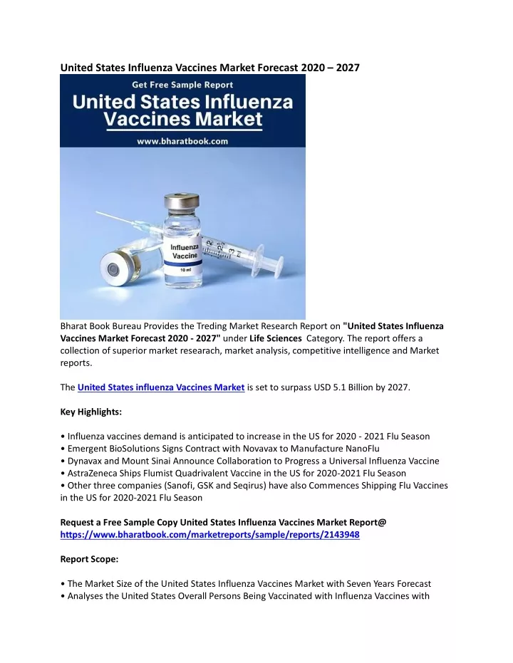 united states influenza vaccines market forecast