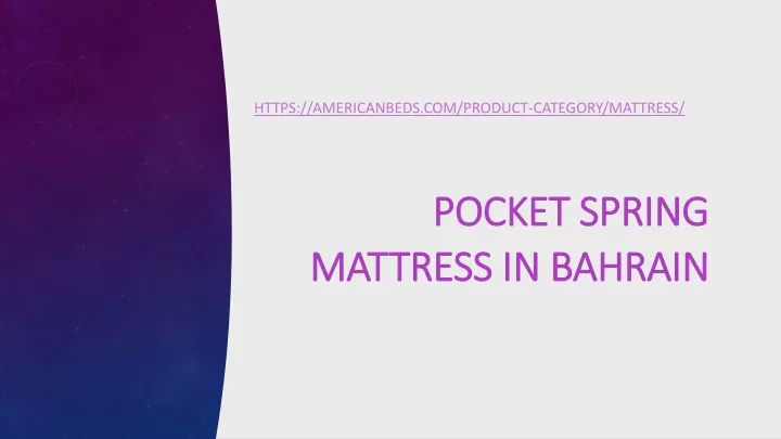 pocket spring mattress in bahrain