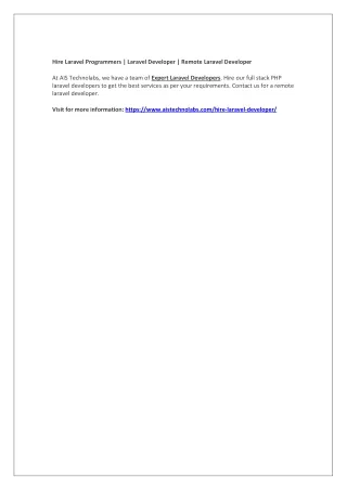 hire laravel programmers laravel developer remote