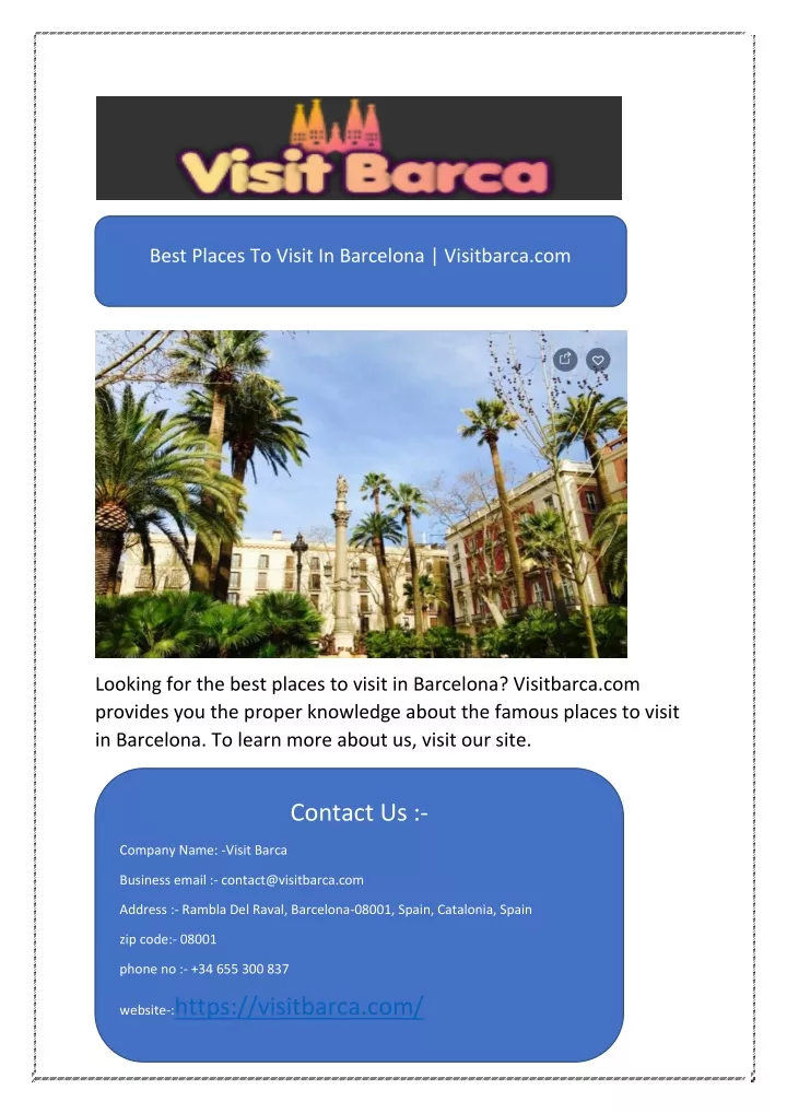 best places to visit in barcelona visitbarca com