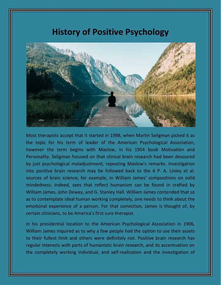 history of positive psychology