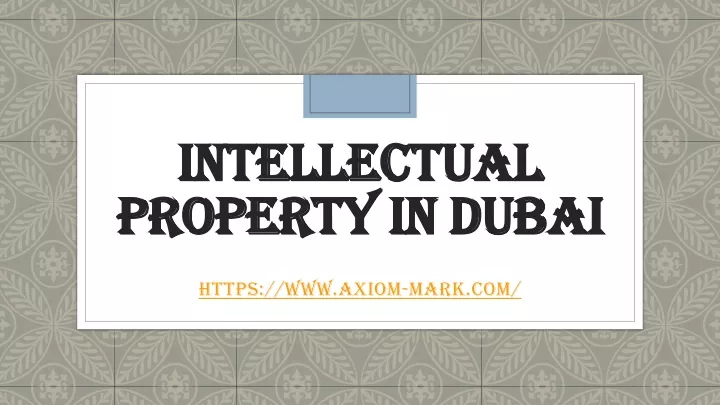 intellectual property in dubai