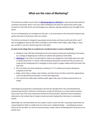 what are the rules of marketing