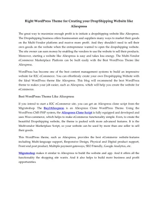 right wordpress theme for creating your