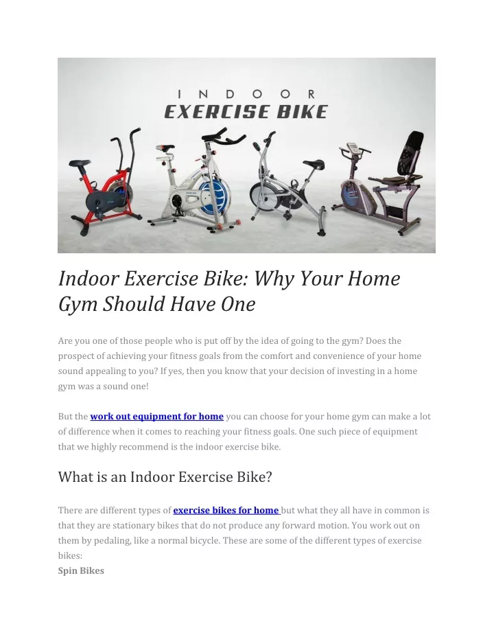 indoor exercise bike why your home gym should