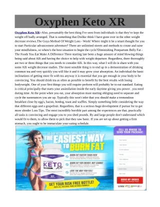 oxyphen keto xr