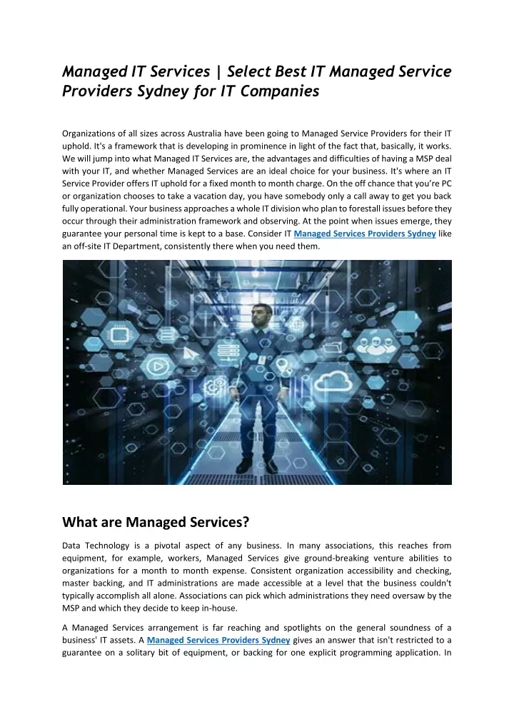 managed it services select best it managed