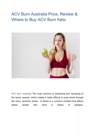 ACV Burn Australia Price, Review & Where to Buy ACV Burn Keto