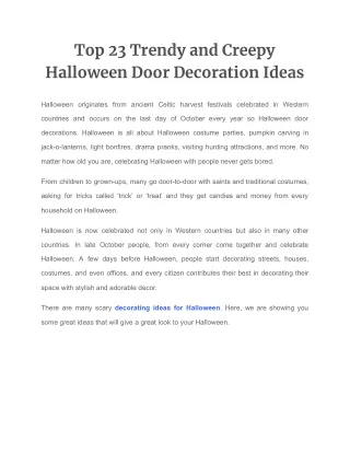 Creepy Halloween Door Decoration Ideas