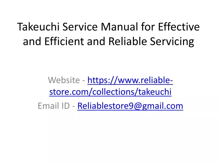 takeuchi service manual for effective and efficient and reliable servicing
