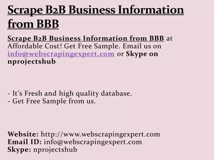 scrape b2b business information from bbb