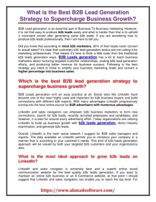 what is the best b2b lead generation strategy