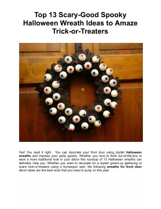 Scary Halloween Wreath Ideas To Amaze Trick or Treat