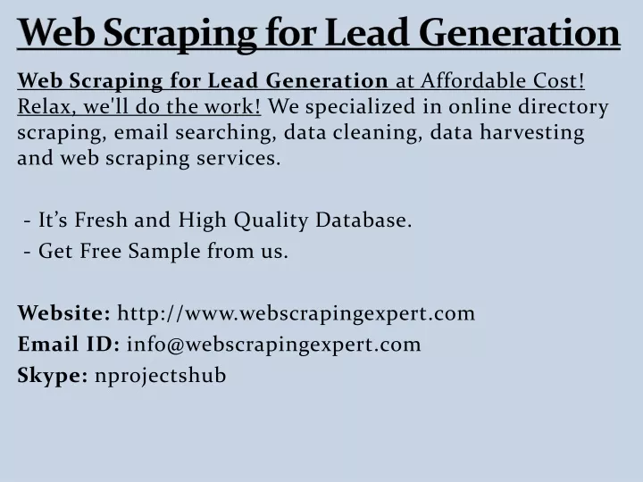 web scraping for lead generation