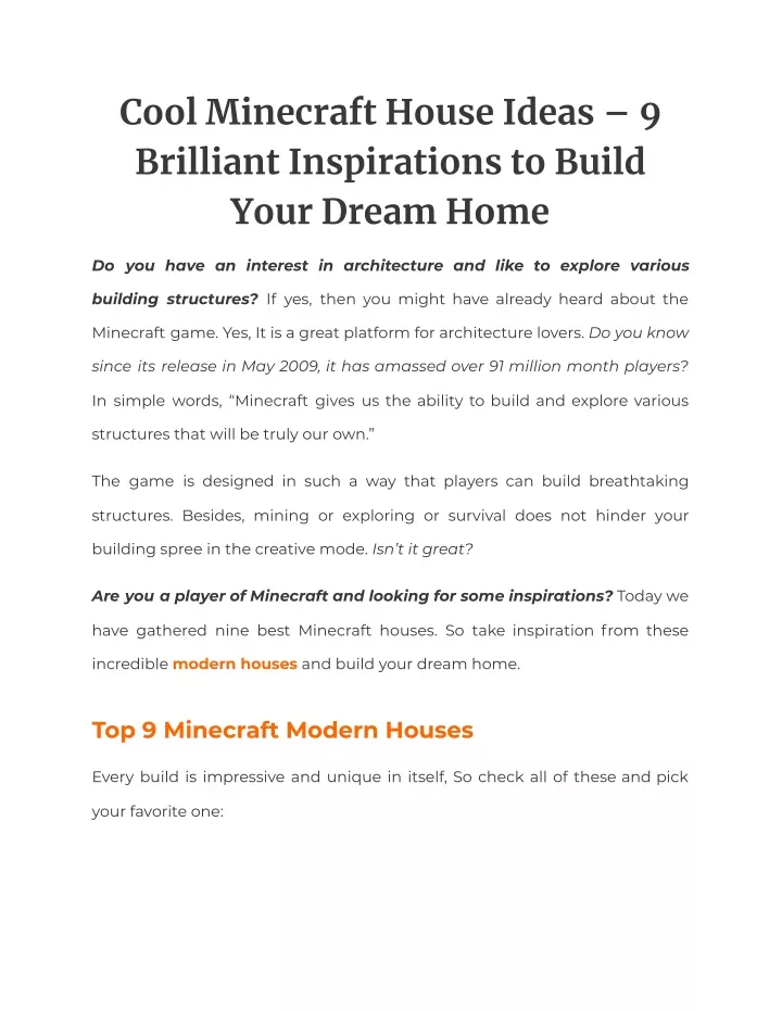 cool minecraft house ideas 9 brilliant