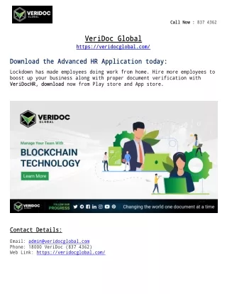 The positive interruption of VeriDoc Global’s Blockchain solution into big data