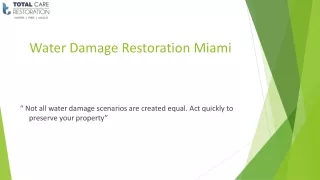 Water Damage Restoration Miami Fl - Total Care Restoration
