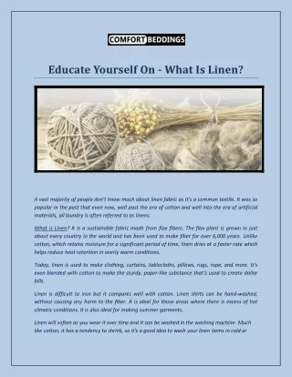 Educate yourself on What is Linen