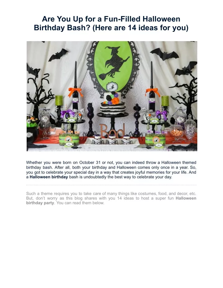 are you up for a fun filled halloween birthday