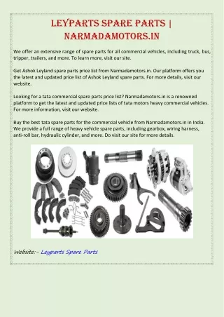 Leyparts Spare Parts | Narmadamotors.in