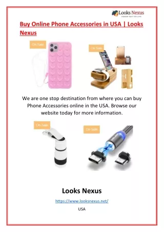 Buy Online Phone Accessories in USA | Looks Nexus
