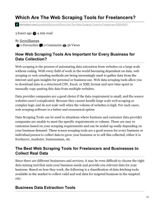 which are the web scraping tools for freelancers