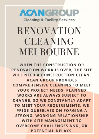 Renovation Cleaning Melbourne