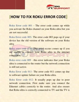 Fix Roku Error Code | Roku Com Activate