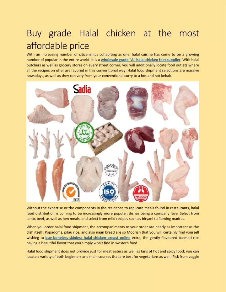 buy grade halal chicken at the most affordable