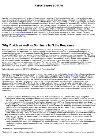 robust secure sd wan