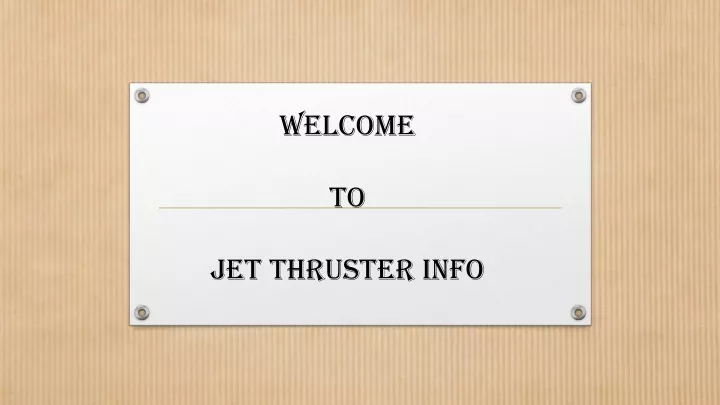 welcome to jet thruster info