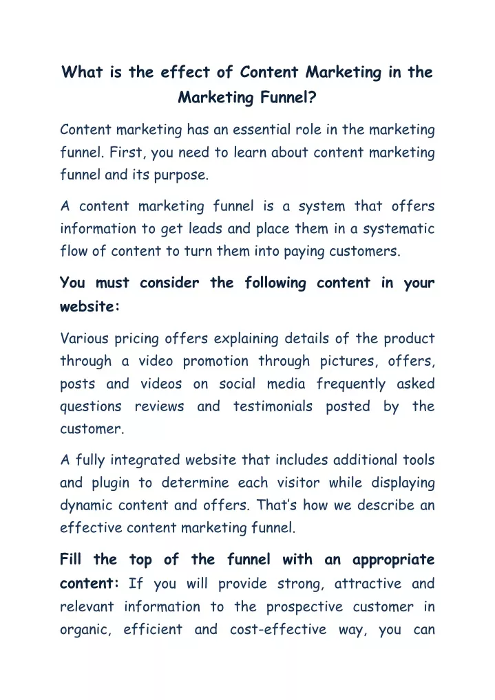 what is the effect of content marketing