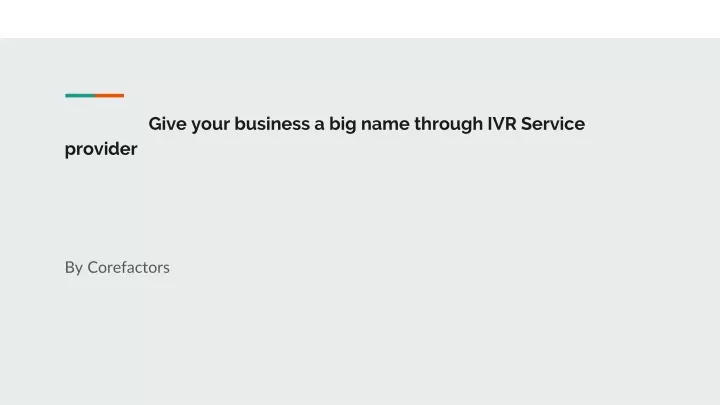 give your business a big name through ivr service provider