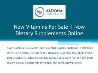 Now Vitamins For Sale | Now Dietary Supplements Online