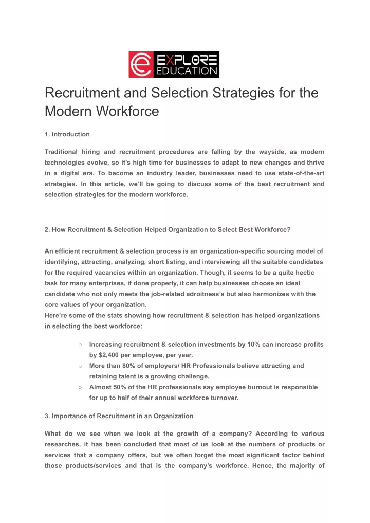 recruitment and selection strategies