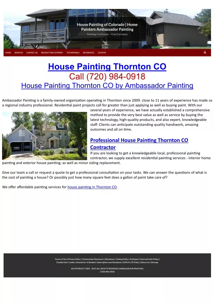 house painting thornton co call 720 984 0918