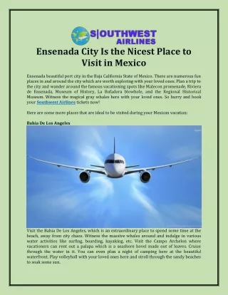 Ensenada City Is the Nicest Place to Visit in Mexico