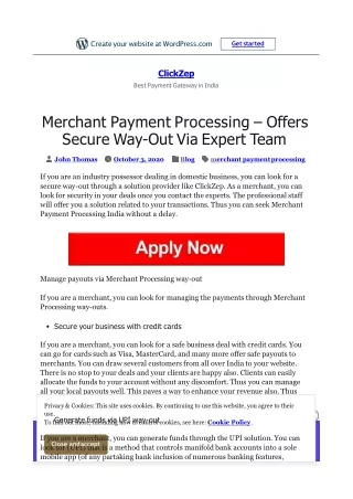 Merchant Payment Processing Offers Secure Way-Out Via Expert Team
