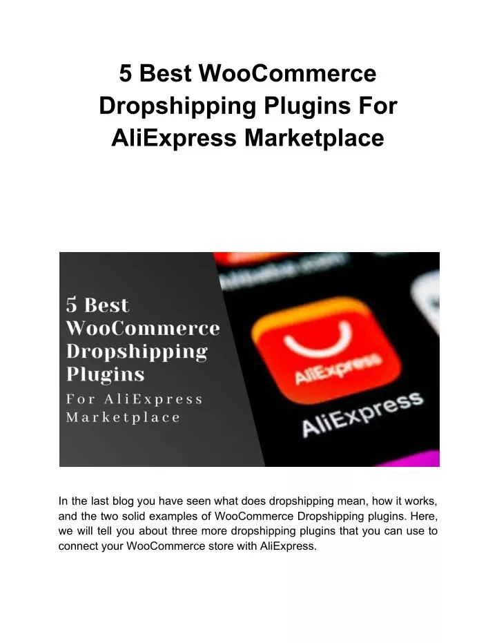 5 best woocommerce dropshipping plugins