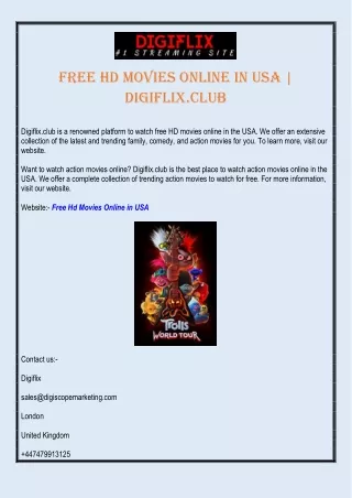 Free HD Movies online in UsA | DigiFlix.clUb