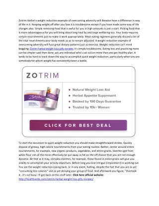 Zotrim harbal weight loss pills reviews, very useful product for you?