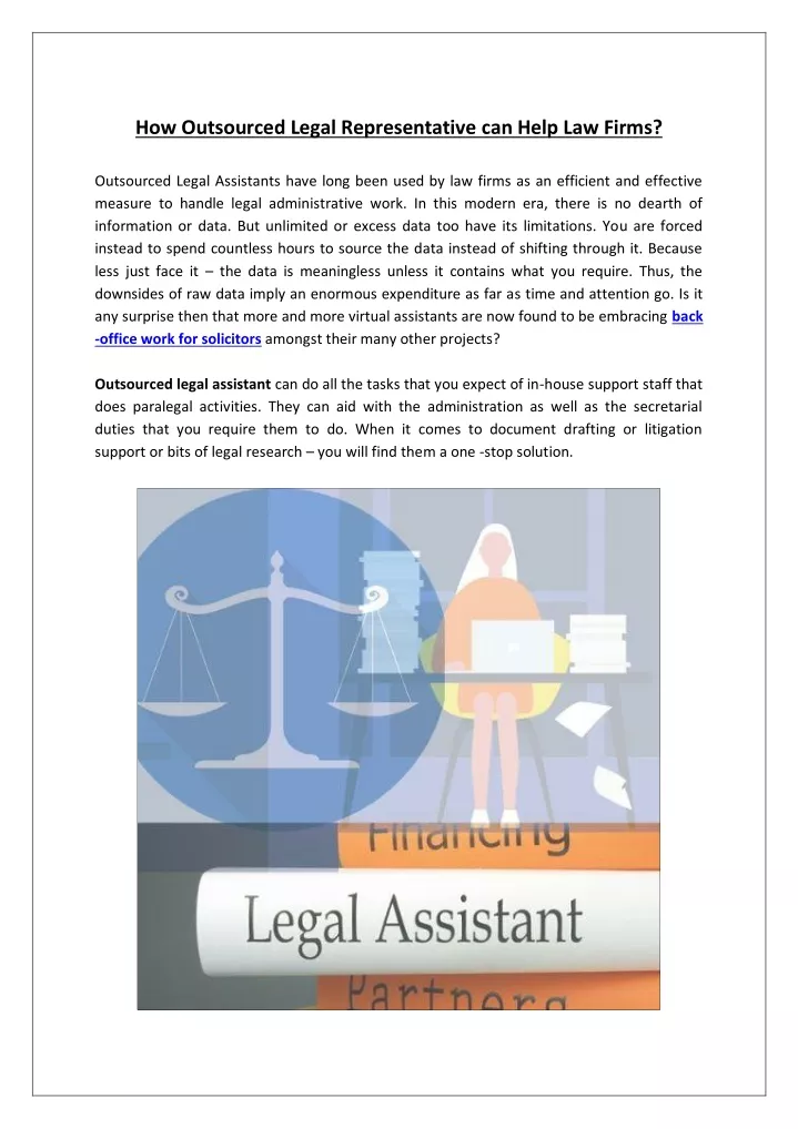 how outsourced legal representative can help