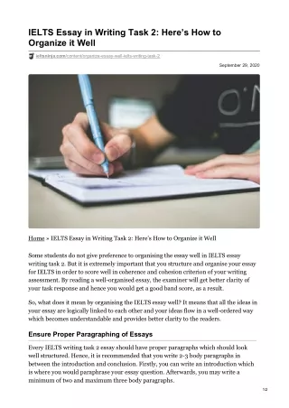 IELTS Essay in Writing Task 2 Heres How to Organize it Well