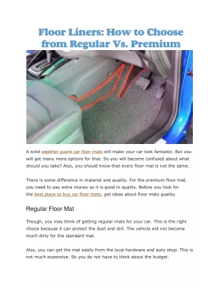 floor liners how to choose from regular vs premium