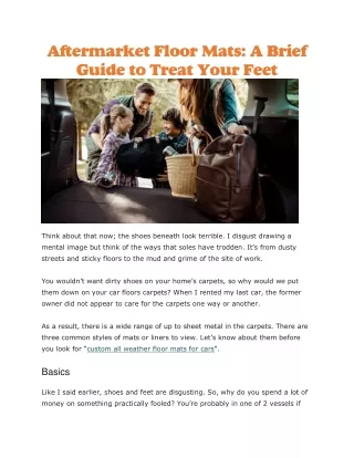 aftermarket floor mats a brief guide to treat